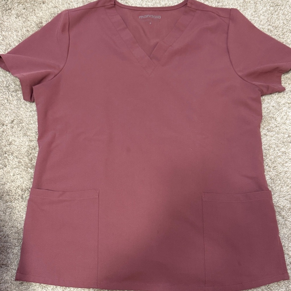 Mandala Mauve V-Neck Women's Scrub Top